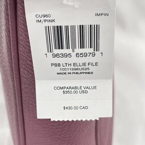 NEW COACH Womens Ellie File Crossbody Bag Pebble Leather CU960 Gold/Pink - Picture 6 of 12